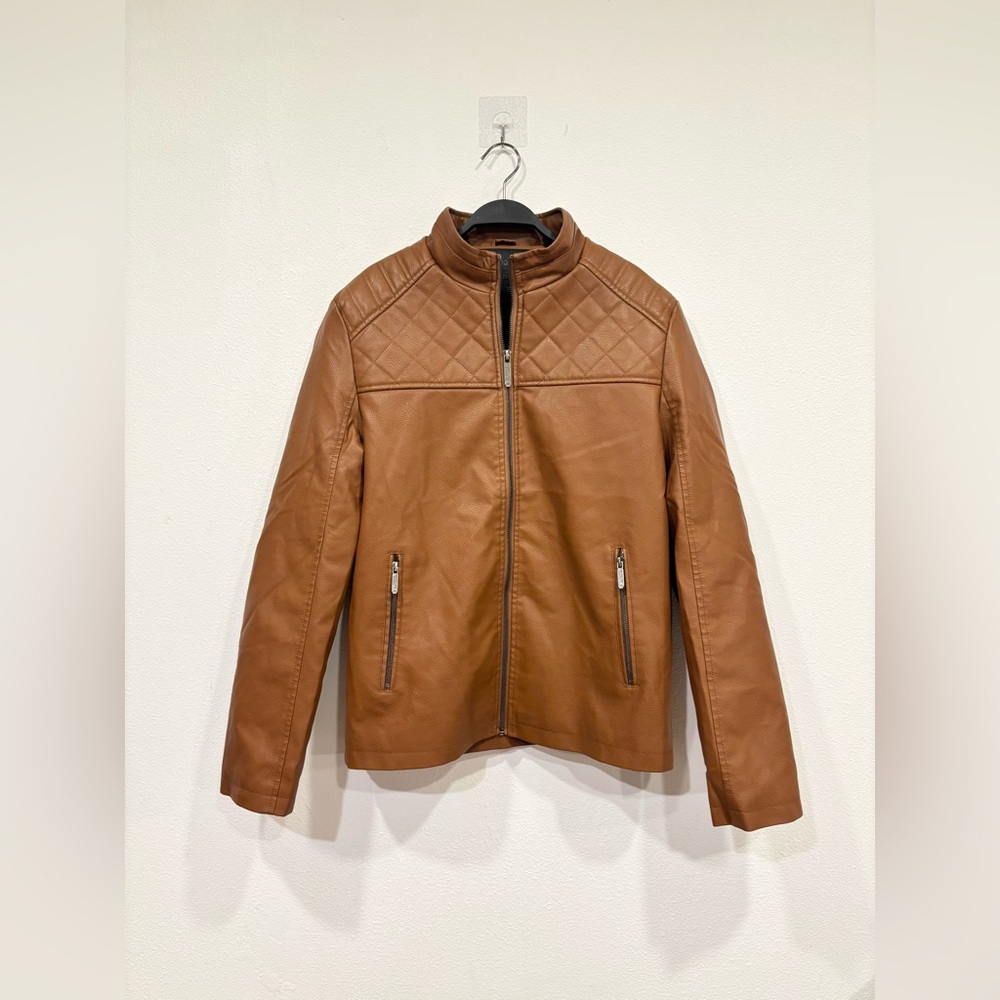 american breed — faux leather moto jacket